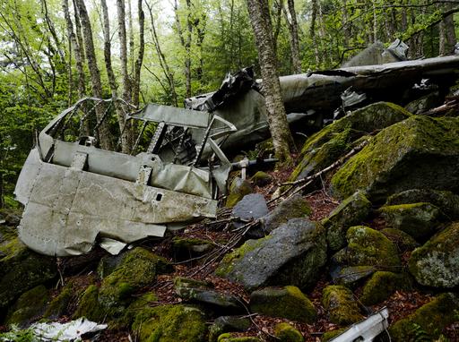 The remains of a crashed B25 in the Catskills